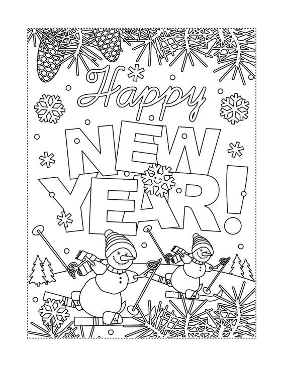 New years coloring pages printable for free download