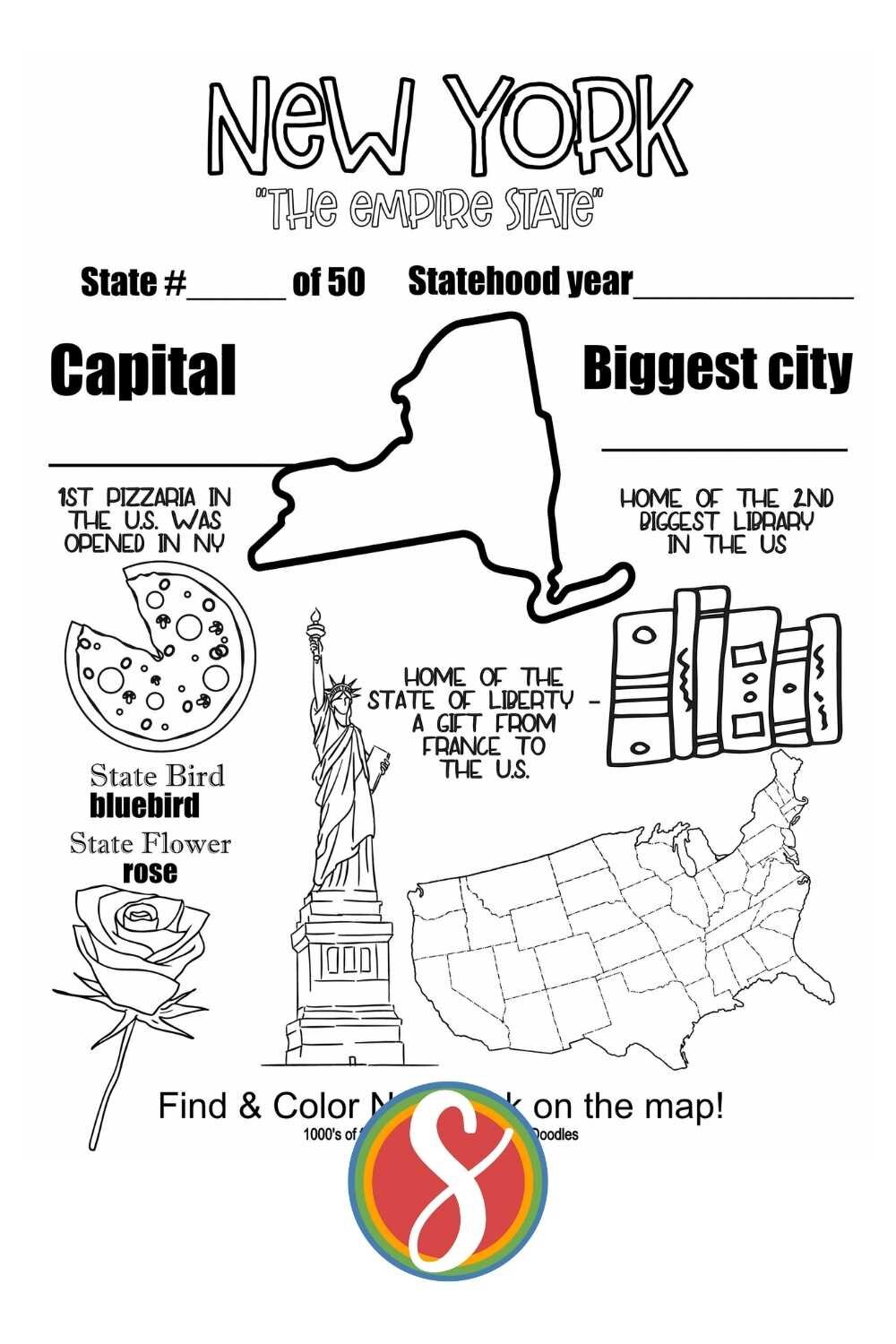 Free new york coloring pages â stevie doodles