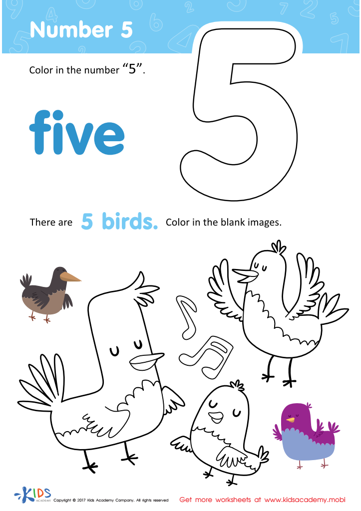 Number coloring page free printable number worksheet