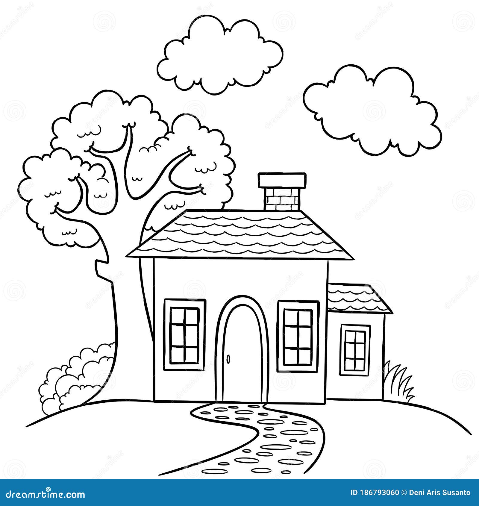 House coloring page useful as coloring book for kids stock vector