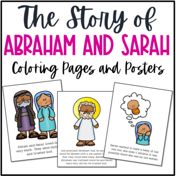 Abraham and sarah bible story coloring pages and posters craft activity