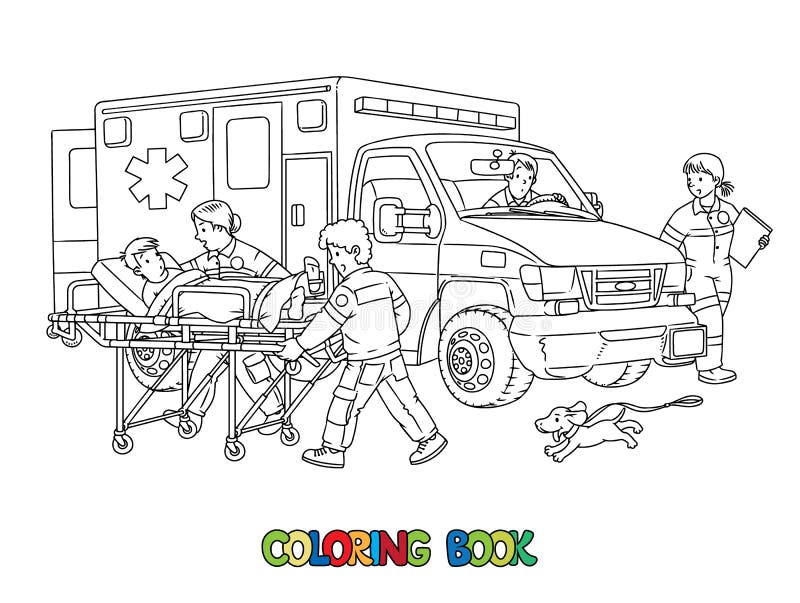 Ambulance coloring stock illustrations â ambulance coloring stock illustrations vectors clipart