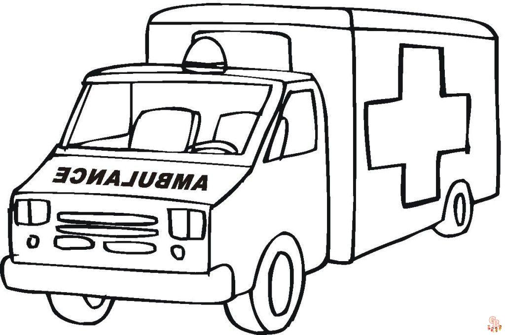 Bring the ambulance to life with coloring pages