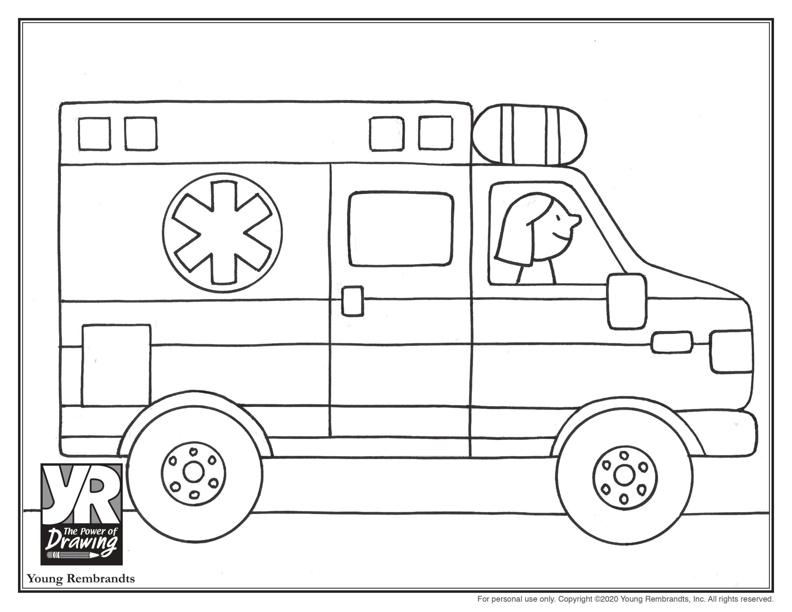 Ambulance coloring page