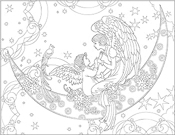Creative haven elegant angels coloring book relaxing illustrations for adult colorists adult coloring books religious noble marty books