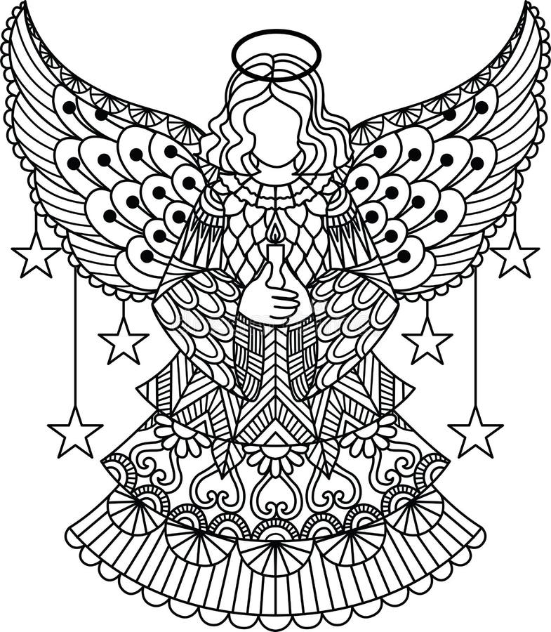 Christmas angel coloring page stock illustrations â christmas angel coloring page stock illustrations vectors clipart