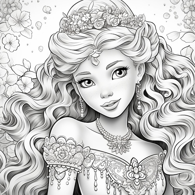 Premium ai image barbie doll coloring book