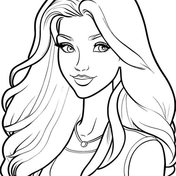Barbie doll coloring book for girls