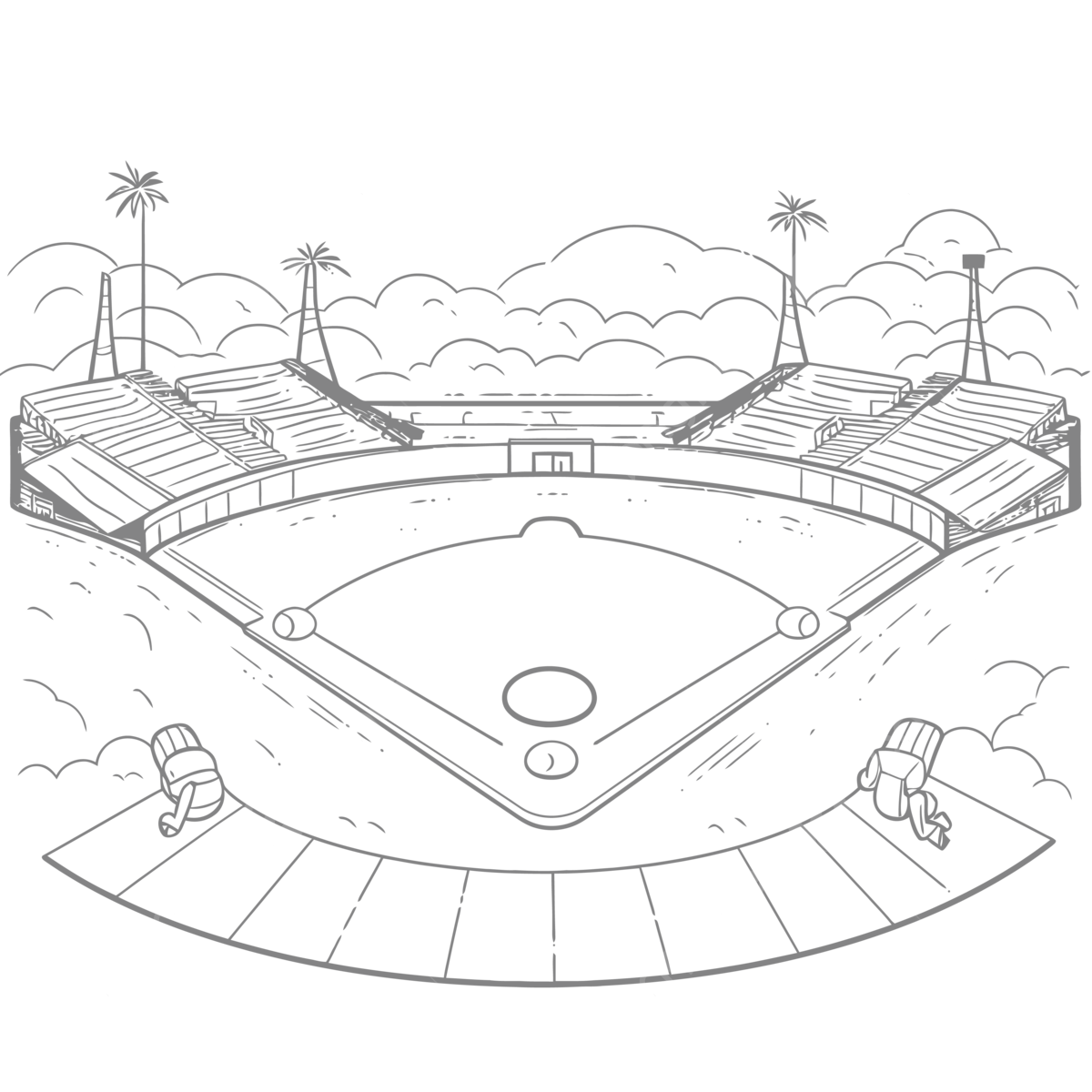 Color print of a baseball stadium coloring page outline sketch drawing vector baseball drawing wing drawing ring drawing png and vector with transparent background for free download