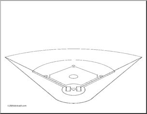 Clip art baseball field coloring page i