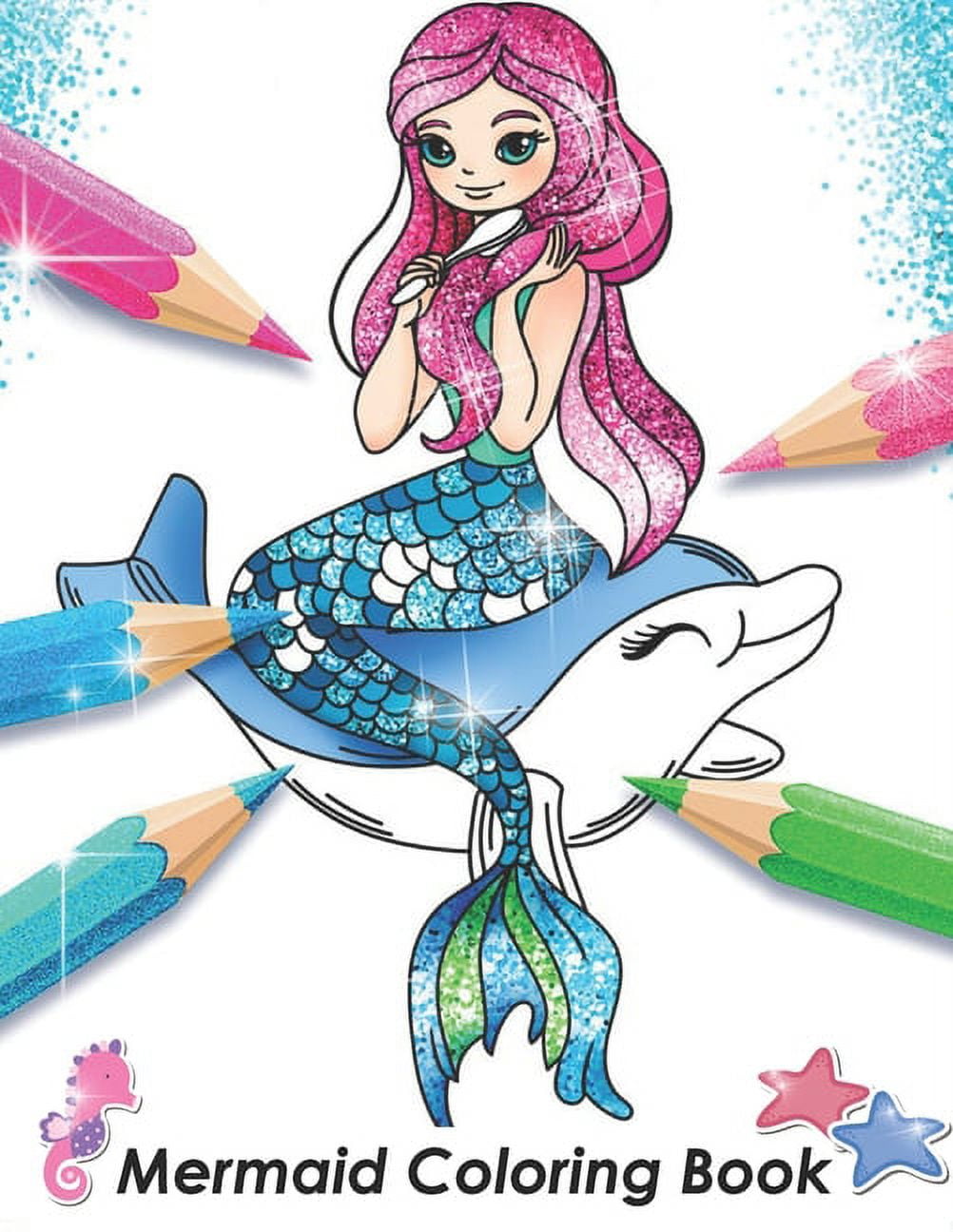 Mermaid coloring book beautiful and cute mermaid coloring pages for all mermaid and underwater world lovers