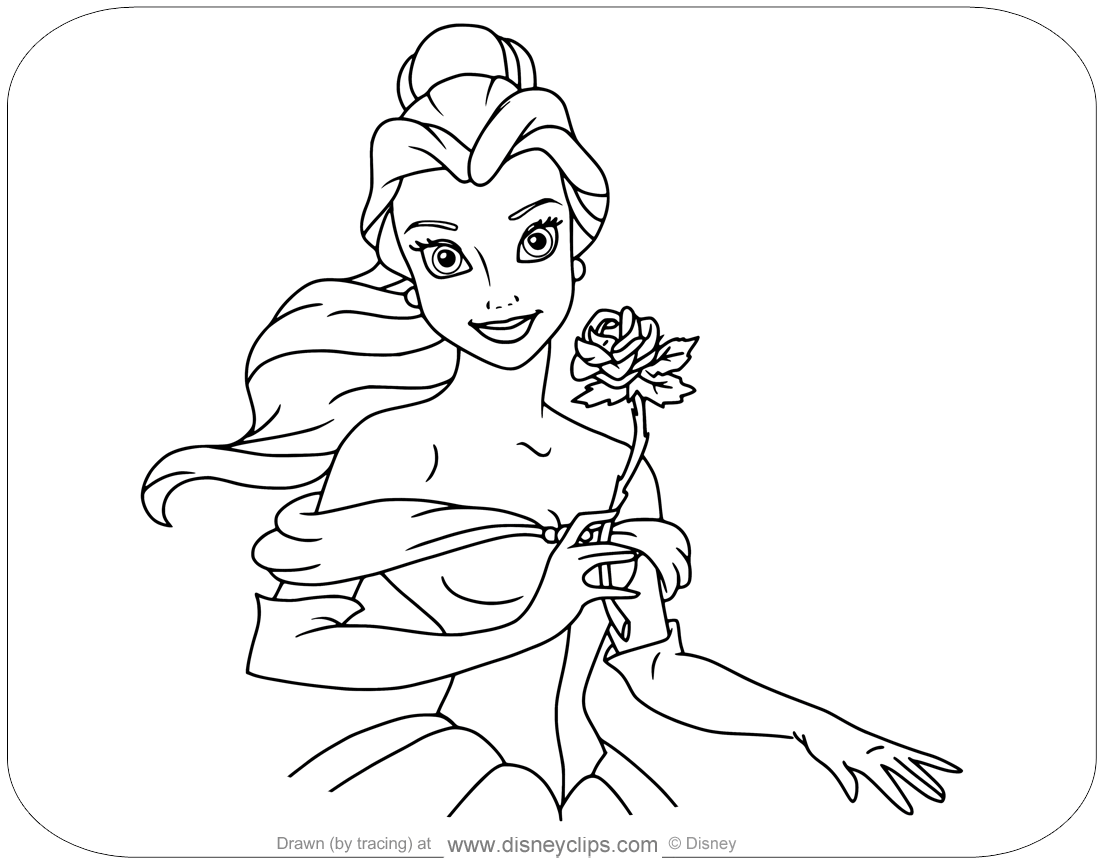 Printable beauty and the beast coloring pages