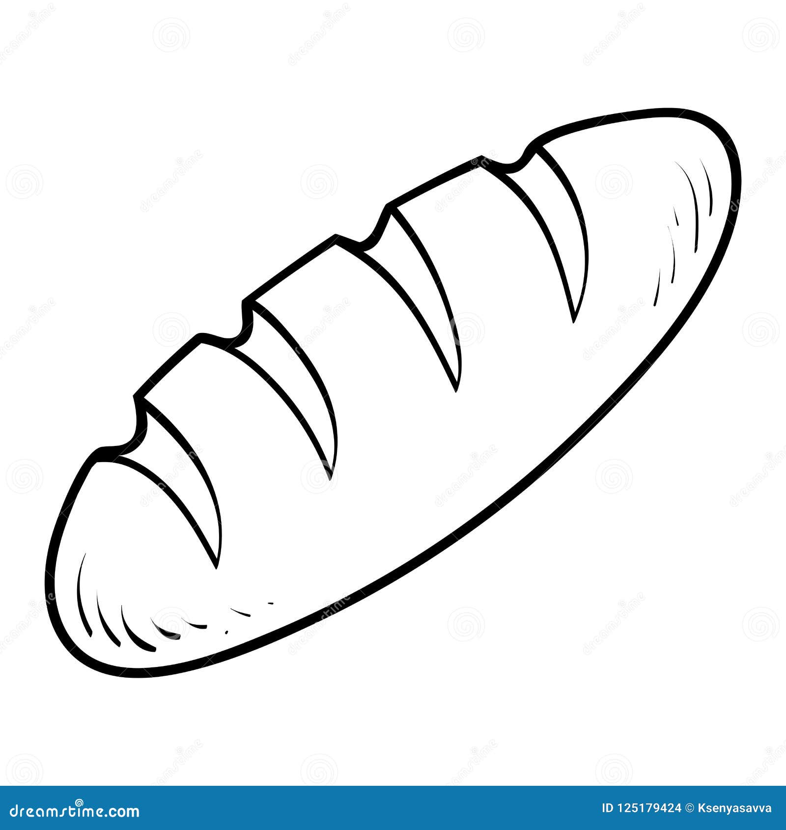 Coloring book bread loaf stock vector illustration of meal
