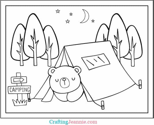 Camping coloring pages free printable