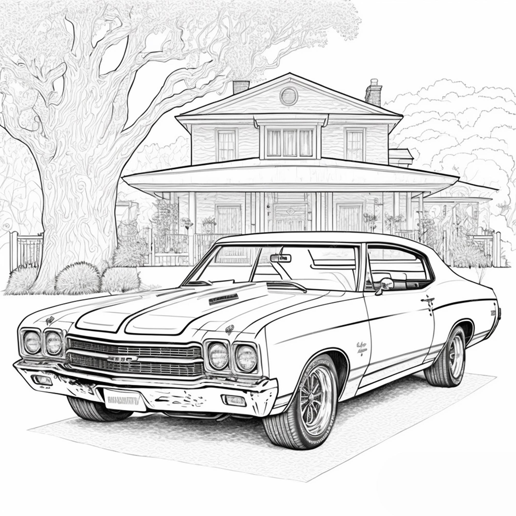 Premium photo vintage car coloring page black and white for coloring book
