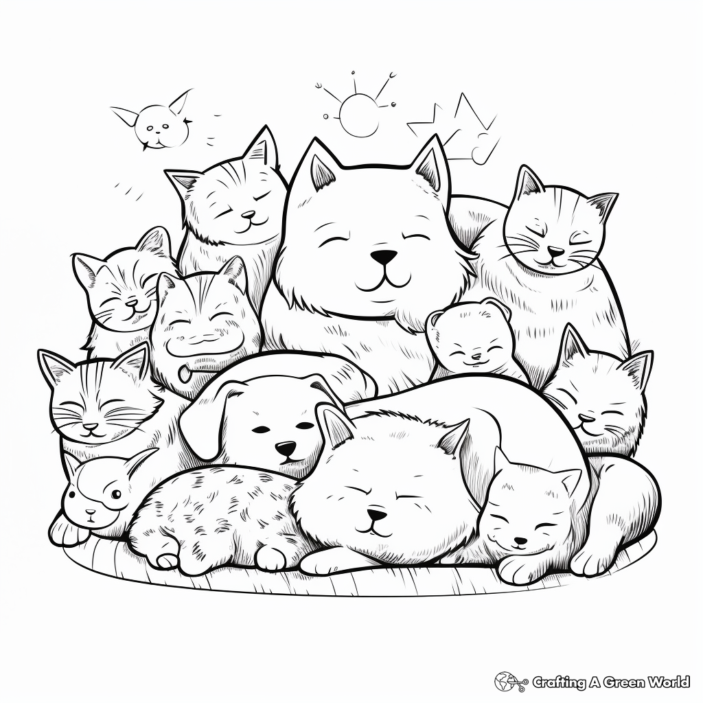 Dog and cat coloring pages