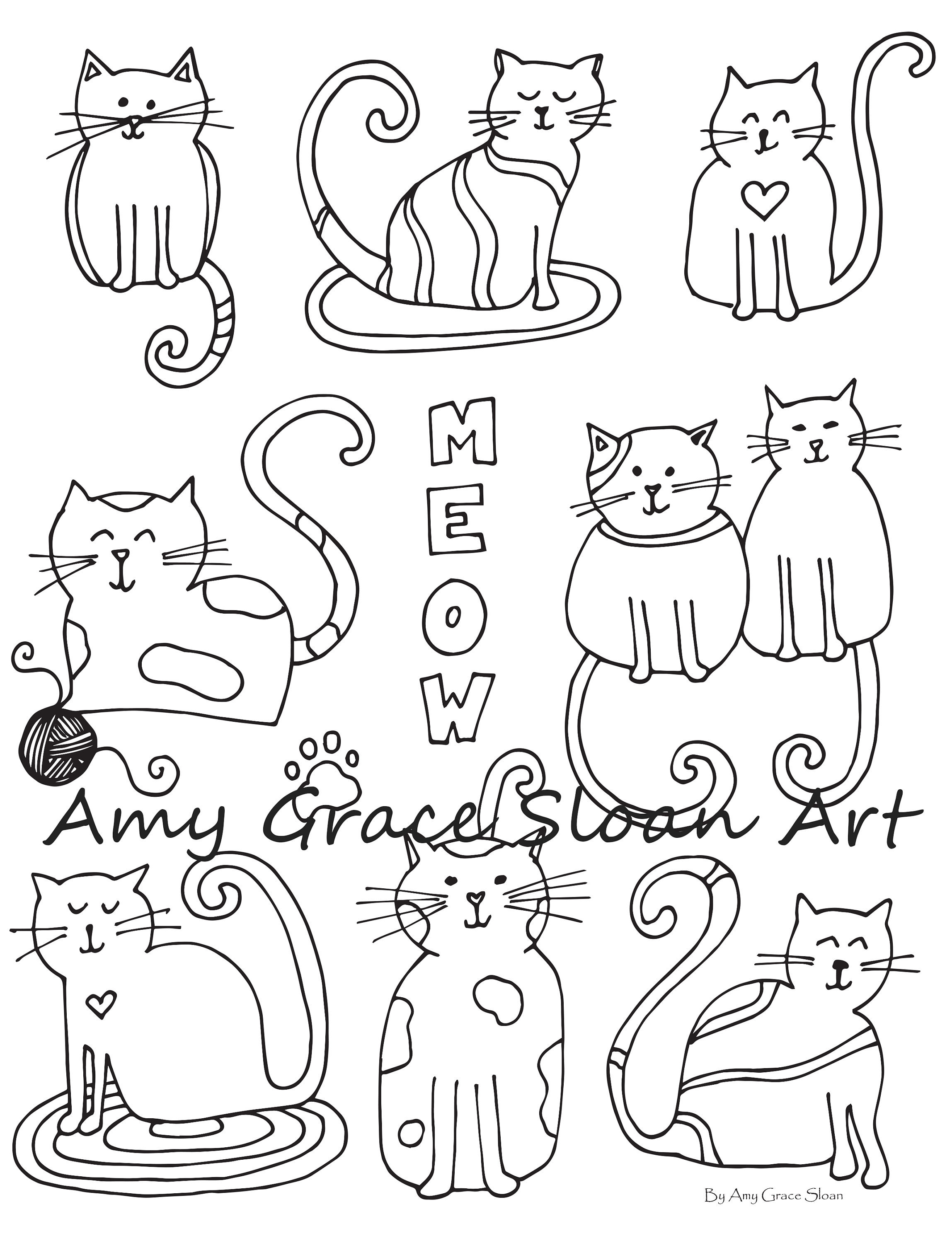 Cats coloring page