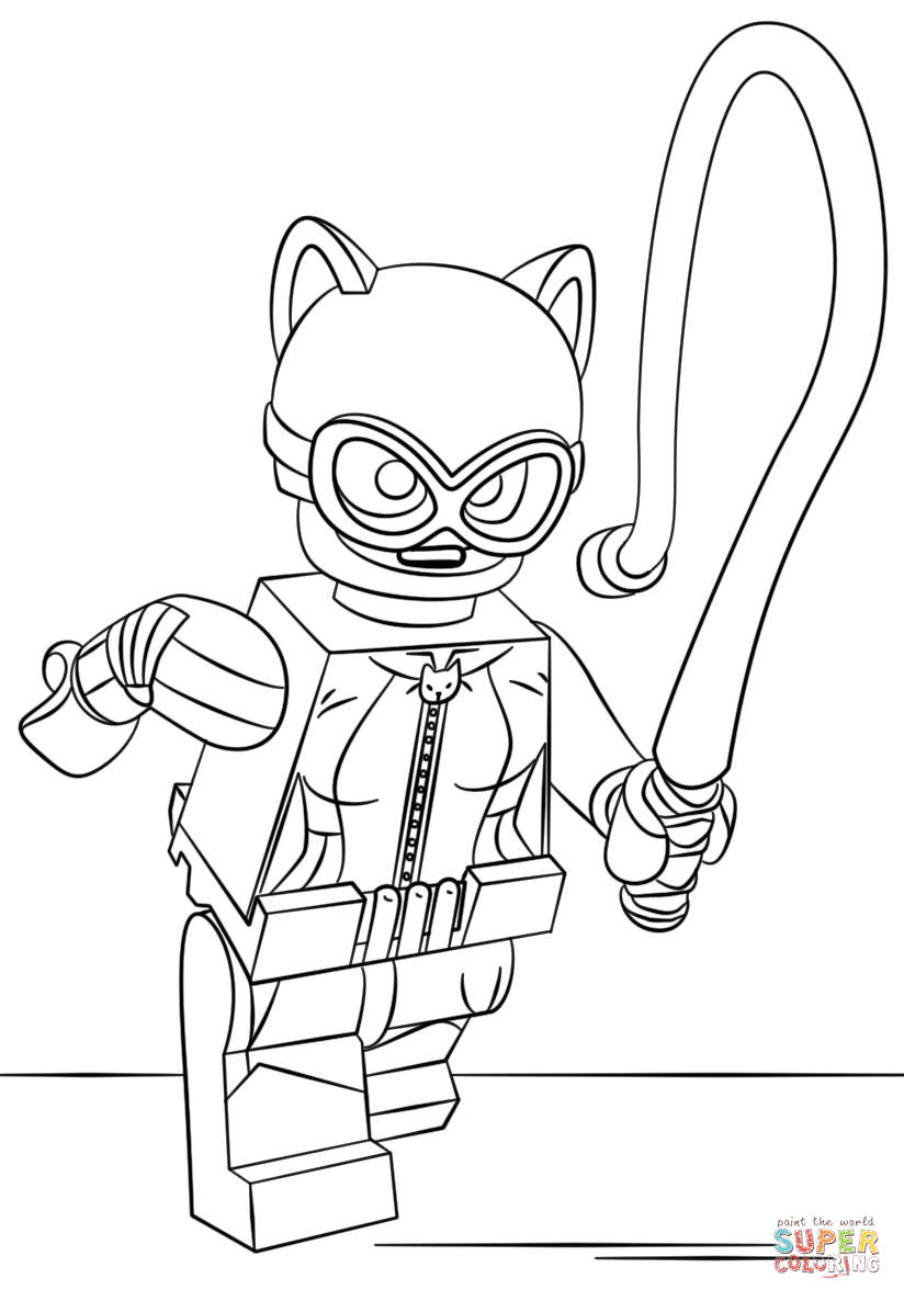 Lego catwoman coloring page free printable coloring pages
