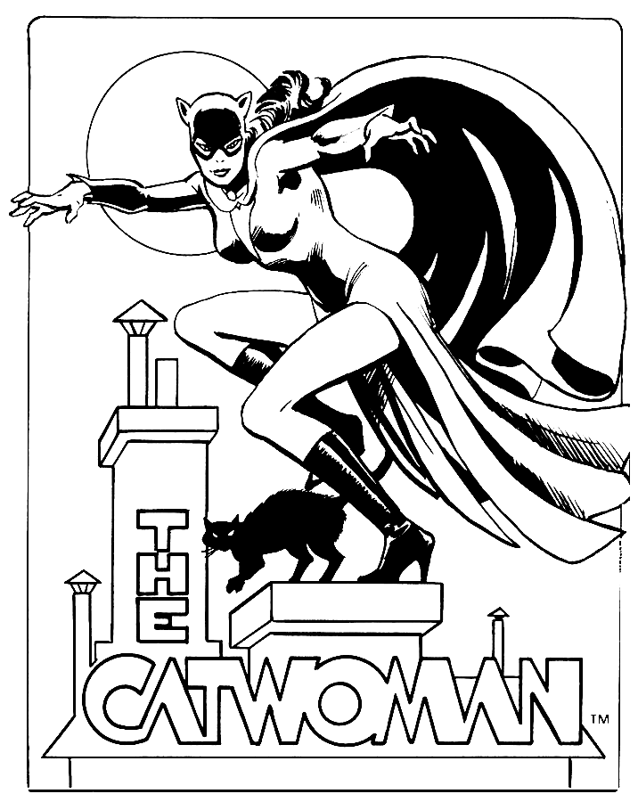 Catwoman coloring pages printable for free download
