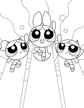 Power puff girl coloring book pages cartoon characters coloring for kids