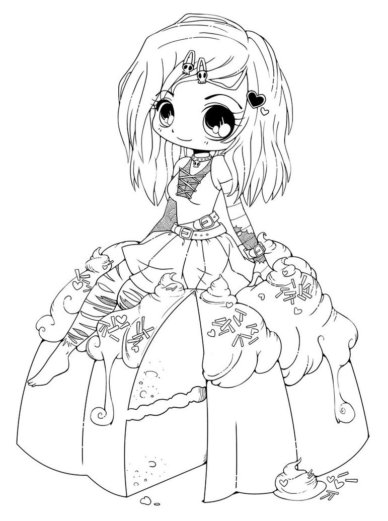 Free printable chibi coloring pages for kids