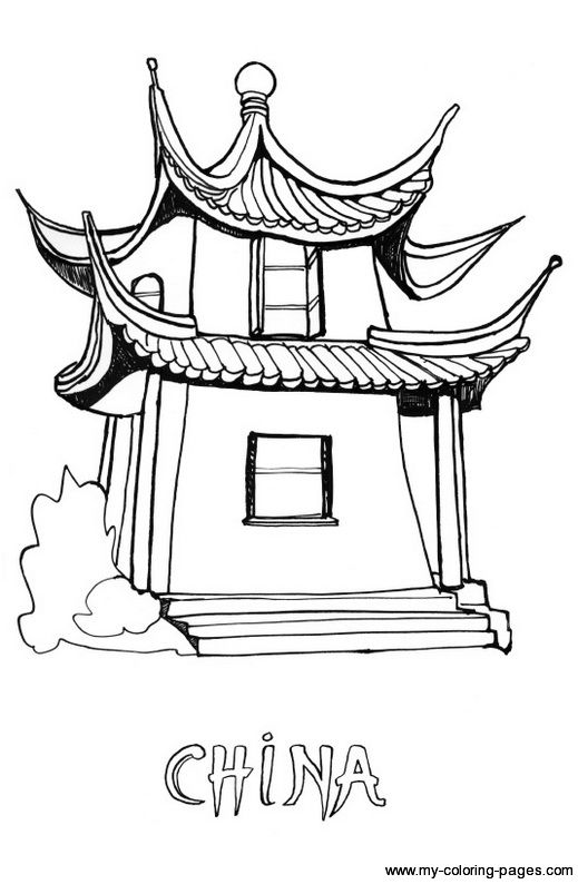 Coloriage chinois voyage en chine coloriage