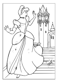 Printable cinderella coloring pages disney fairy tale delight tpt