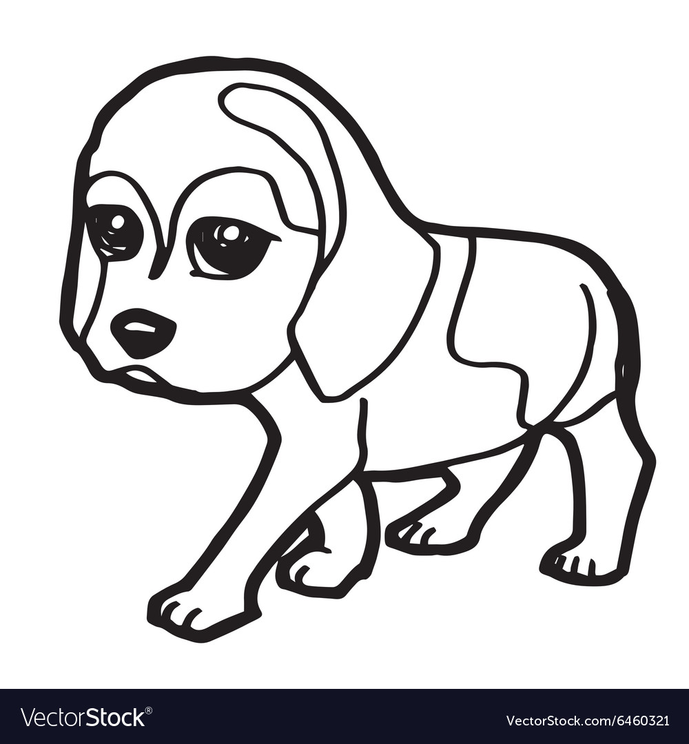 Cute dog coloring page royalty free vector image