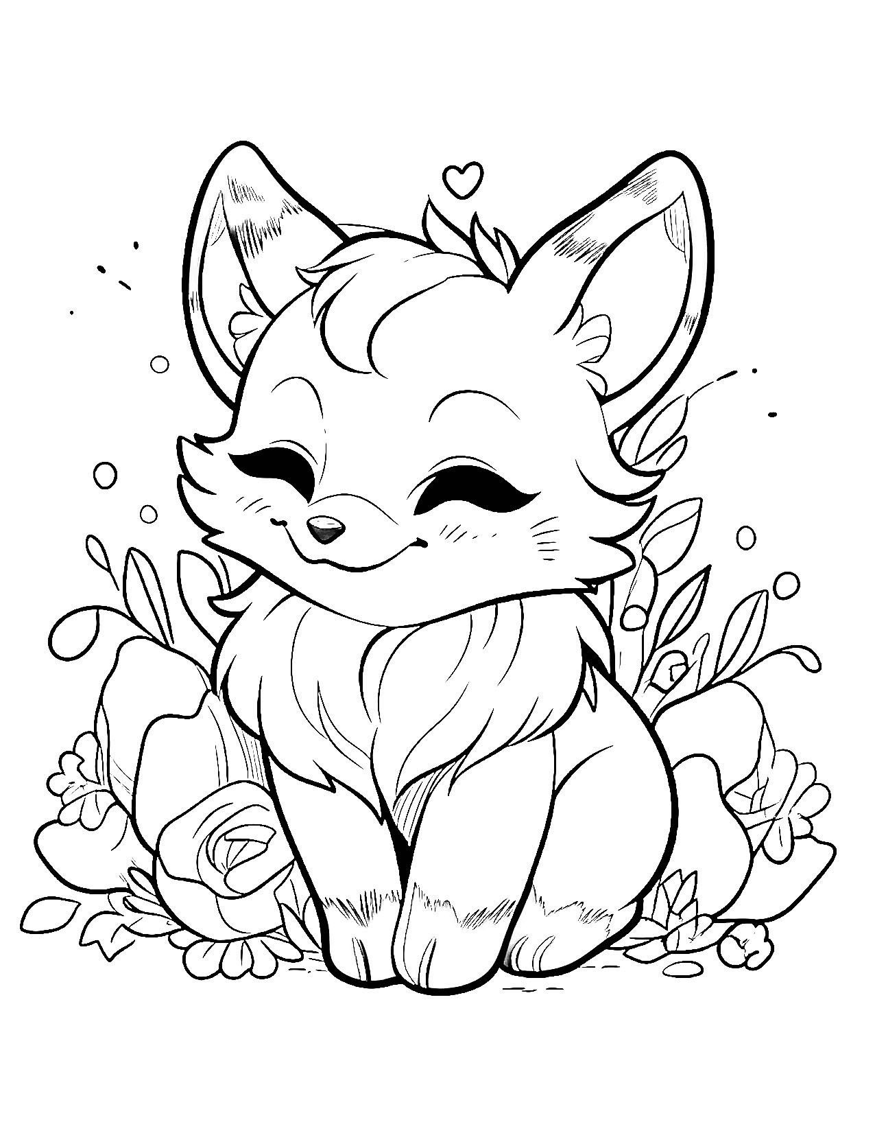 Creative fox coloring pages for kids and adults