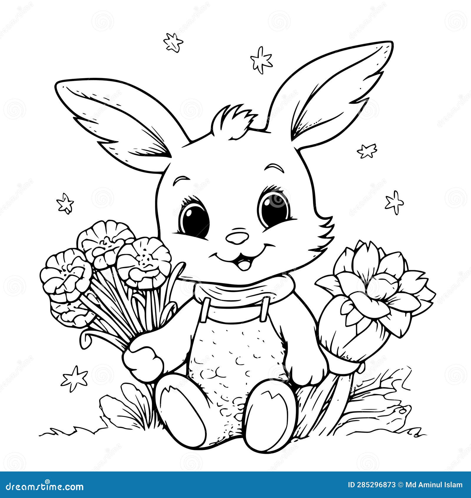 Rabbit christmas colouring stock illustrations â rabbit christmas colouring stock illustrations vectors clipart