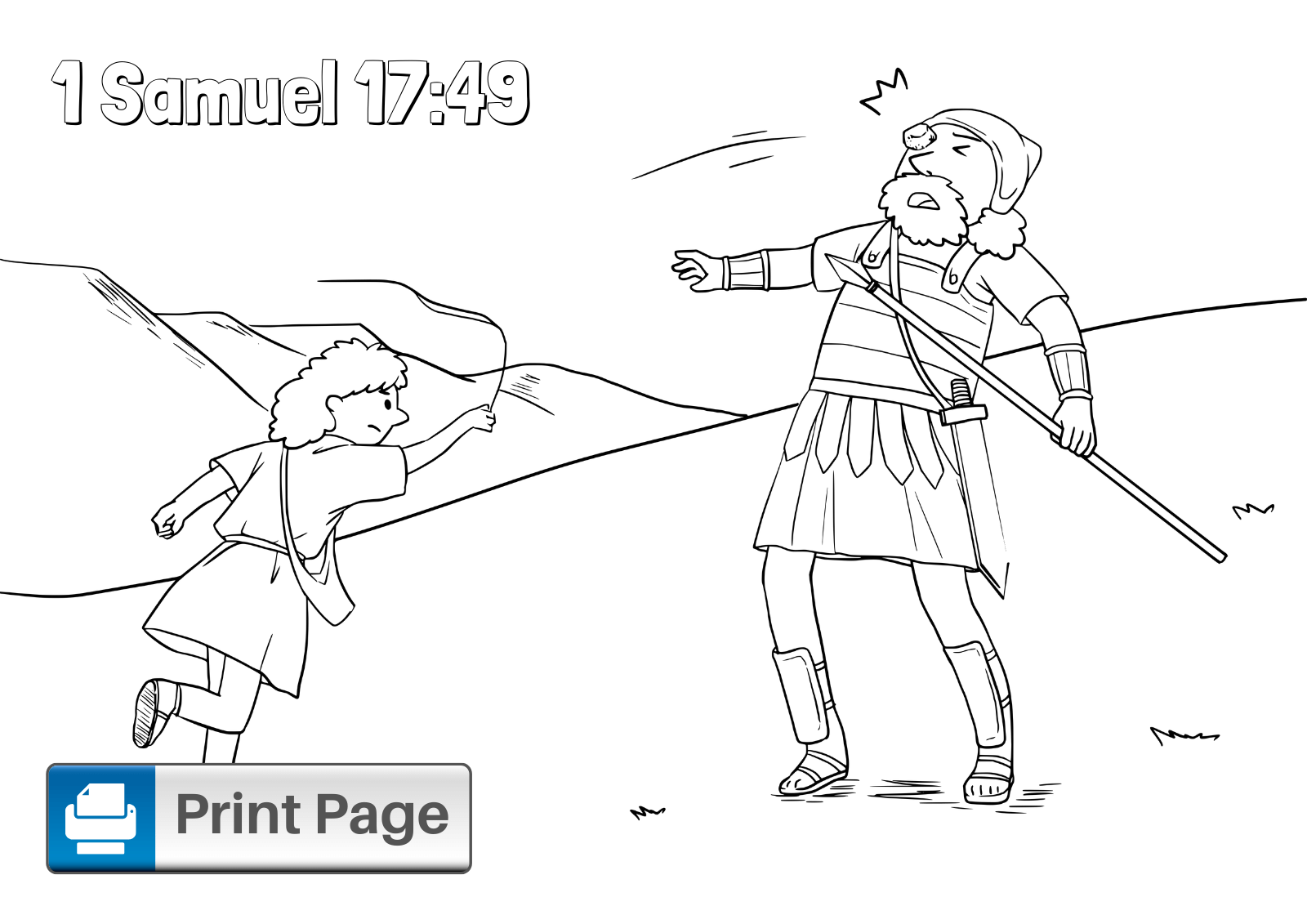 Free printable david and goliath coloring pages for kids â connectus