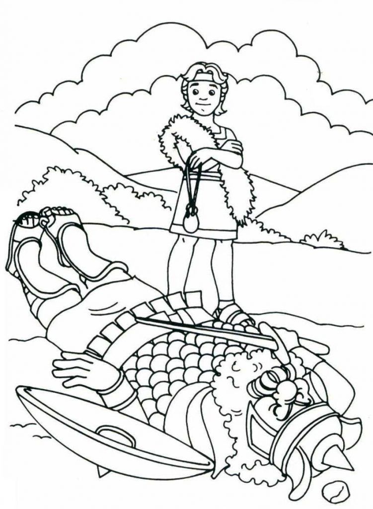 David and goliath coloring pages