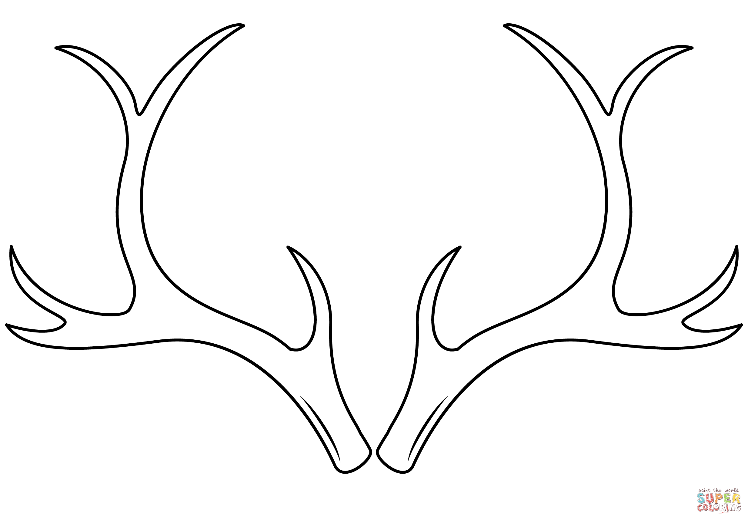 Reindeer antlers coloring page free printable coloring pages