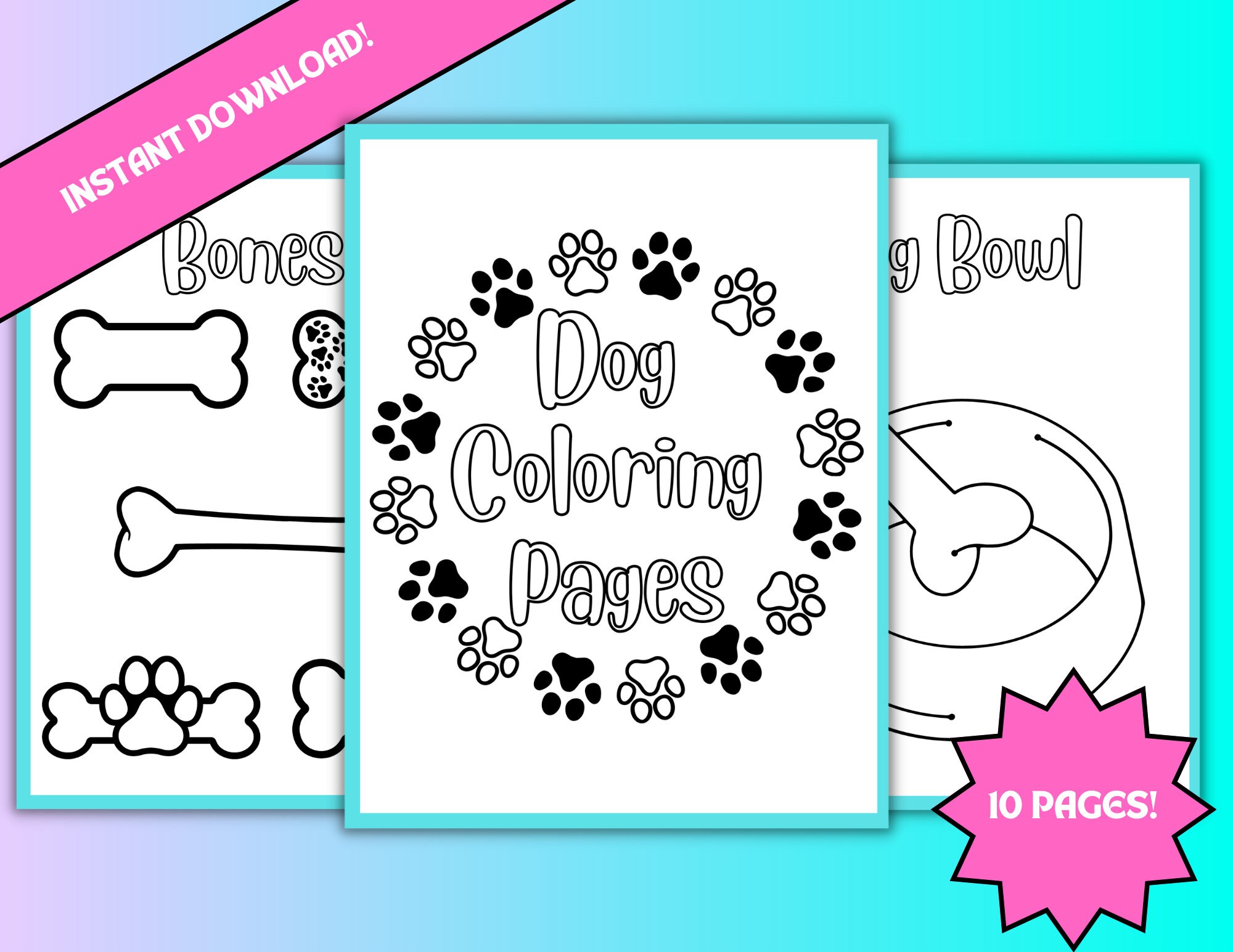 Pawsome pals printable dog coloring pages for dog lovers and art enthusiasts handmade dog patterns for kid coloring and mindful meditation