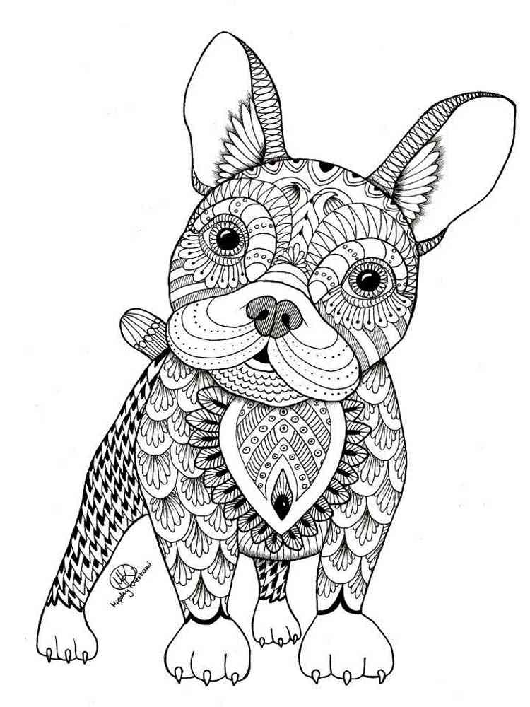 Puppies coloring pages for adults