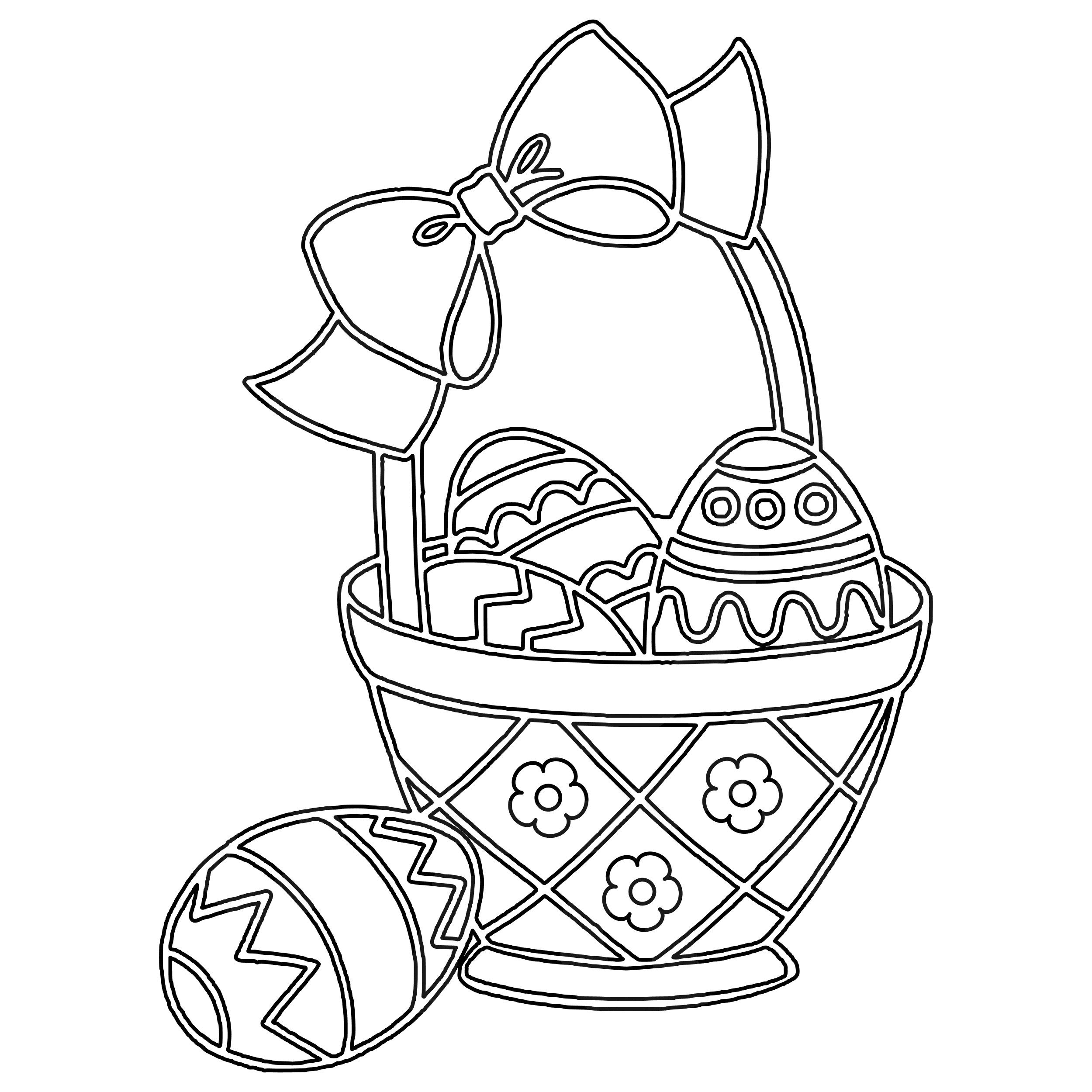 Easter basket coloring page easter egg colouring in