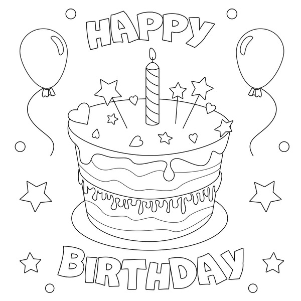 Adult birthday coloring pages images stock photos d objects vectors
