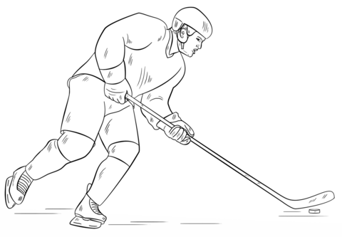 Cartoon hockey player loring page