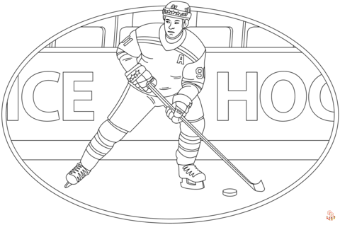 Enjoy the game with hockey coloring pages