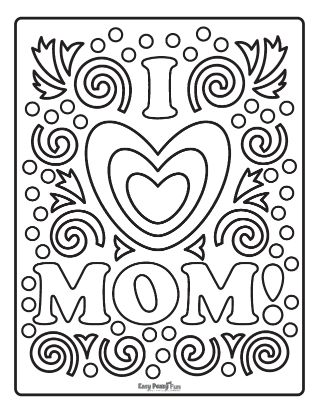 Printable mothers day coloring pages