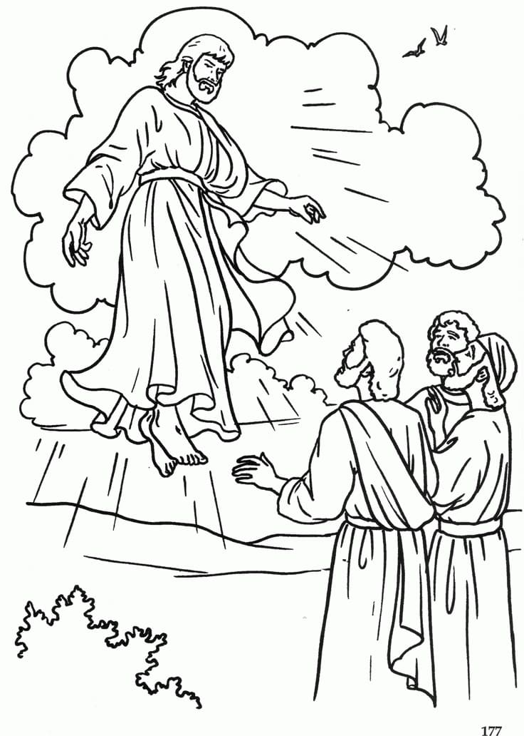 Ascension day coloring page