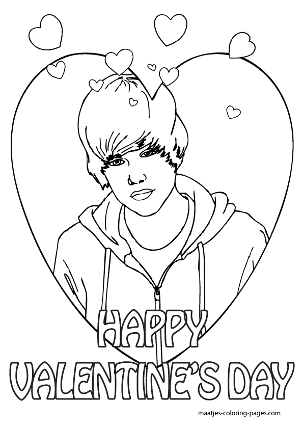 Justin bieber valentines day coloring pages