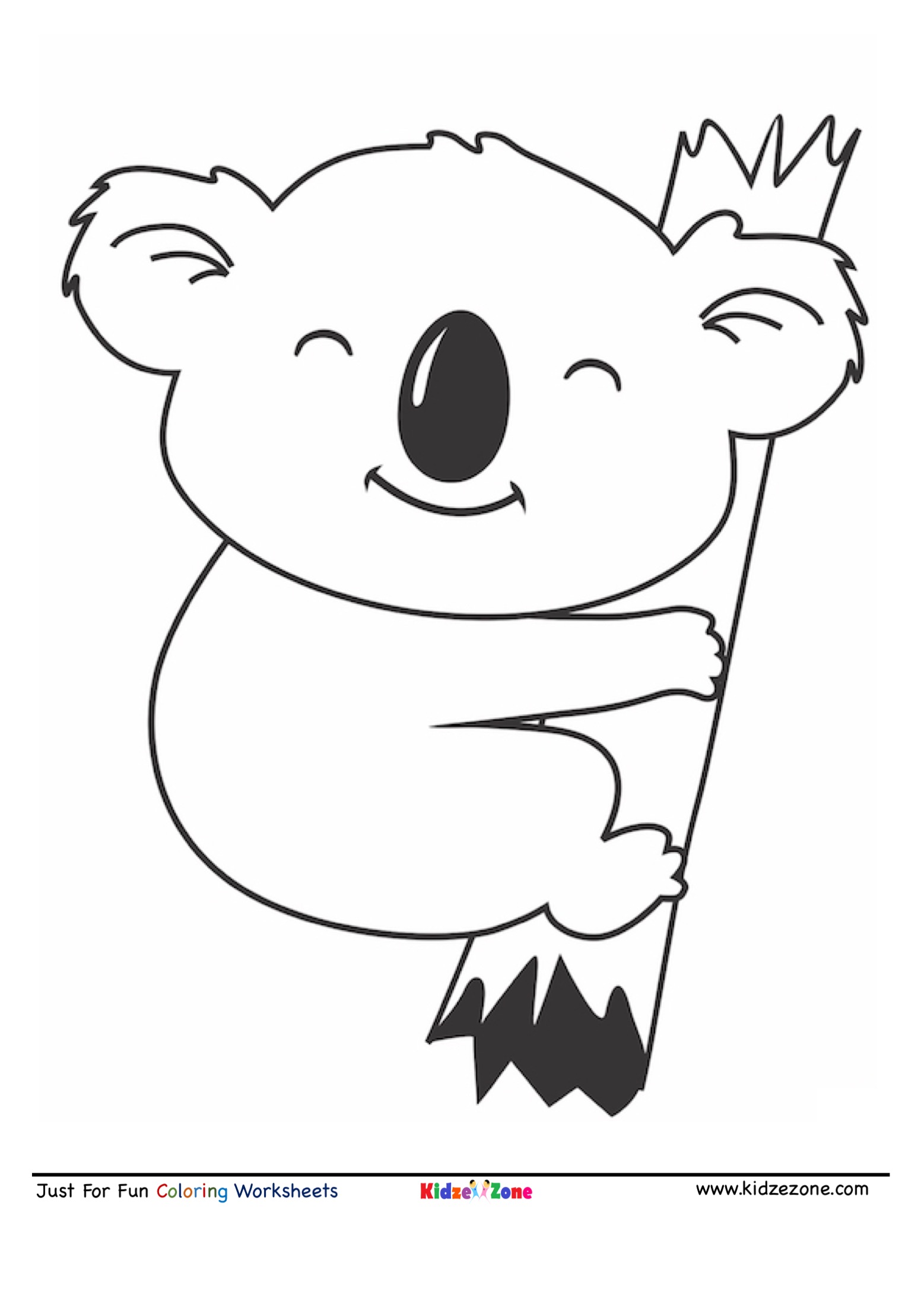 Koala cartoon coloring page