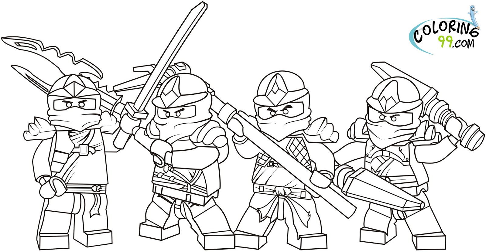 Lego ninjago coloring pages team colors