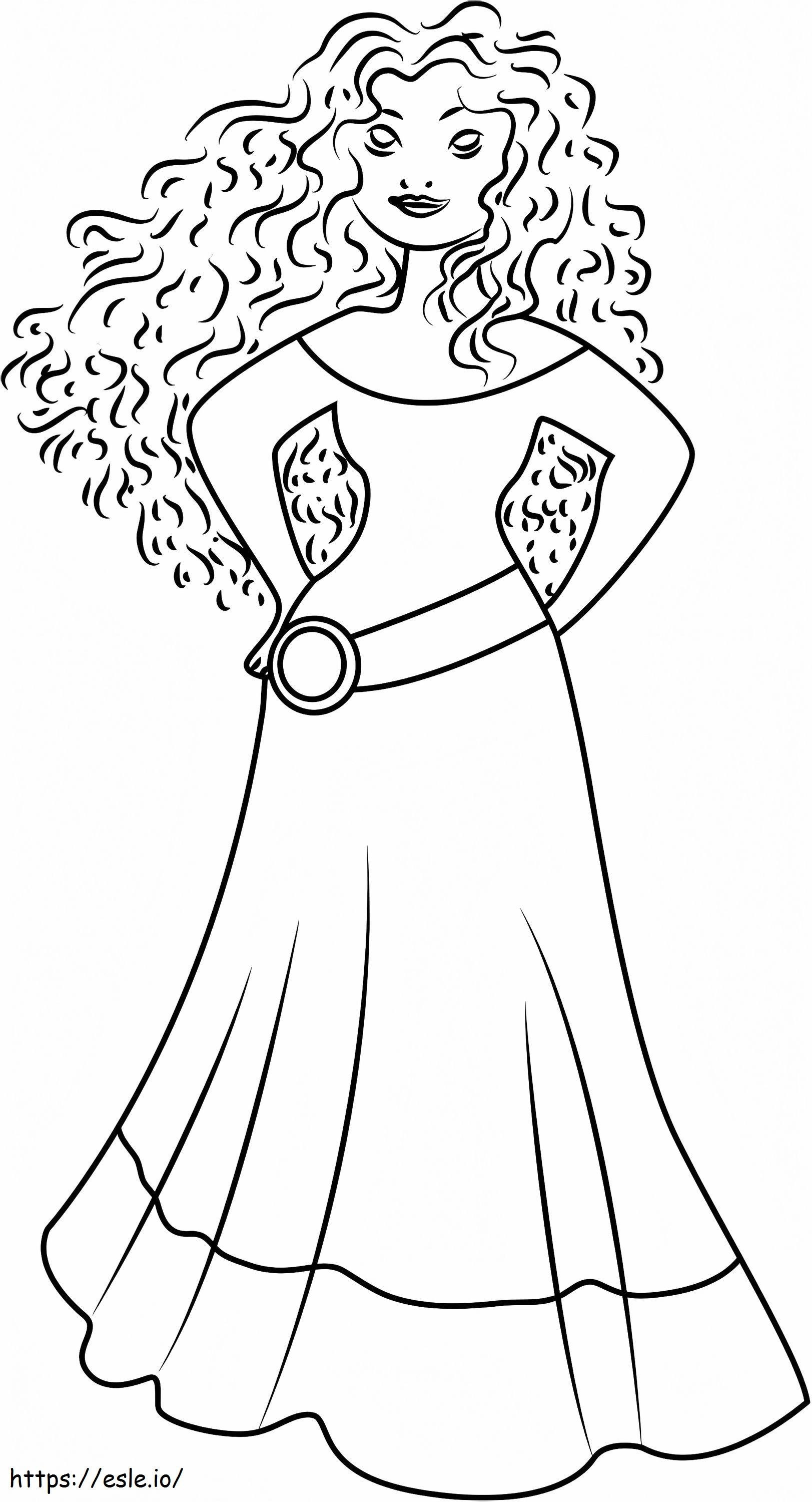 Beautiful merida a coloring page
