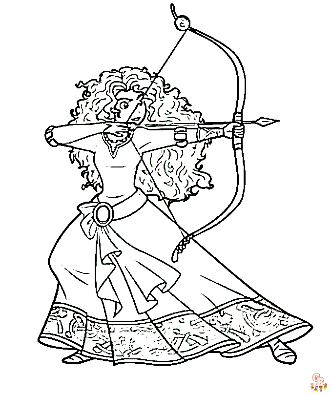 Merida archery coloring pages free printable fun