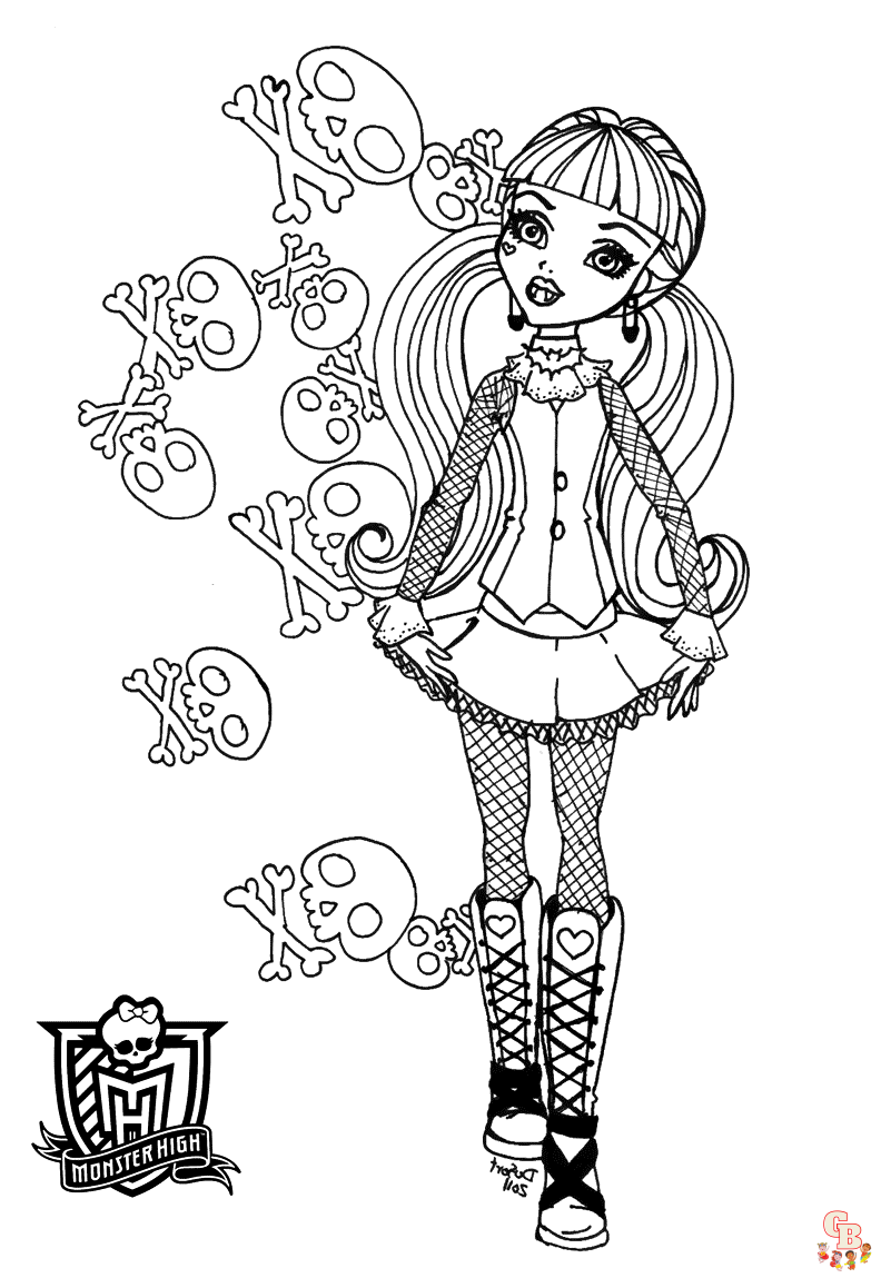 Monster high coloring pages for kids