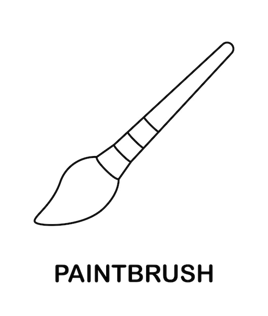 Premium vector coloring page with paintbrush for kids