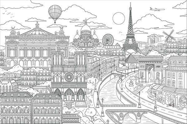 Visite paris coloring wall decaldefault title colouring wall wall decals coloring pages