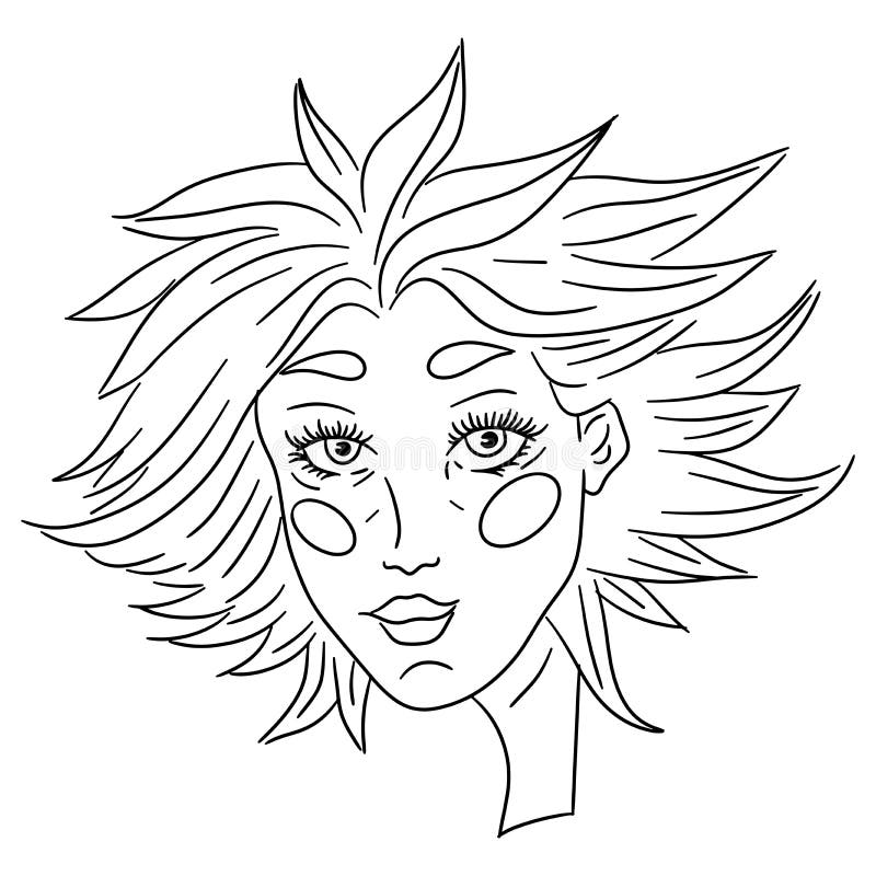 Girls face coloring page stock illustrations â girls face coloring page stock illustrations vectors clipart